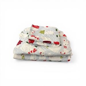 Garnet Hill Polar Bear Holiday Flannel Sheets *Twin*